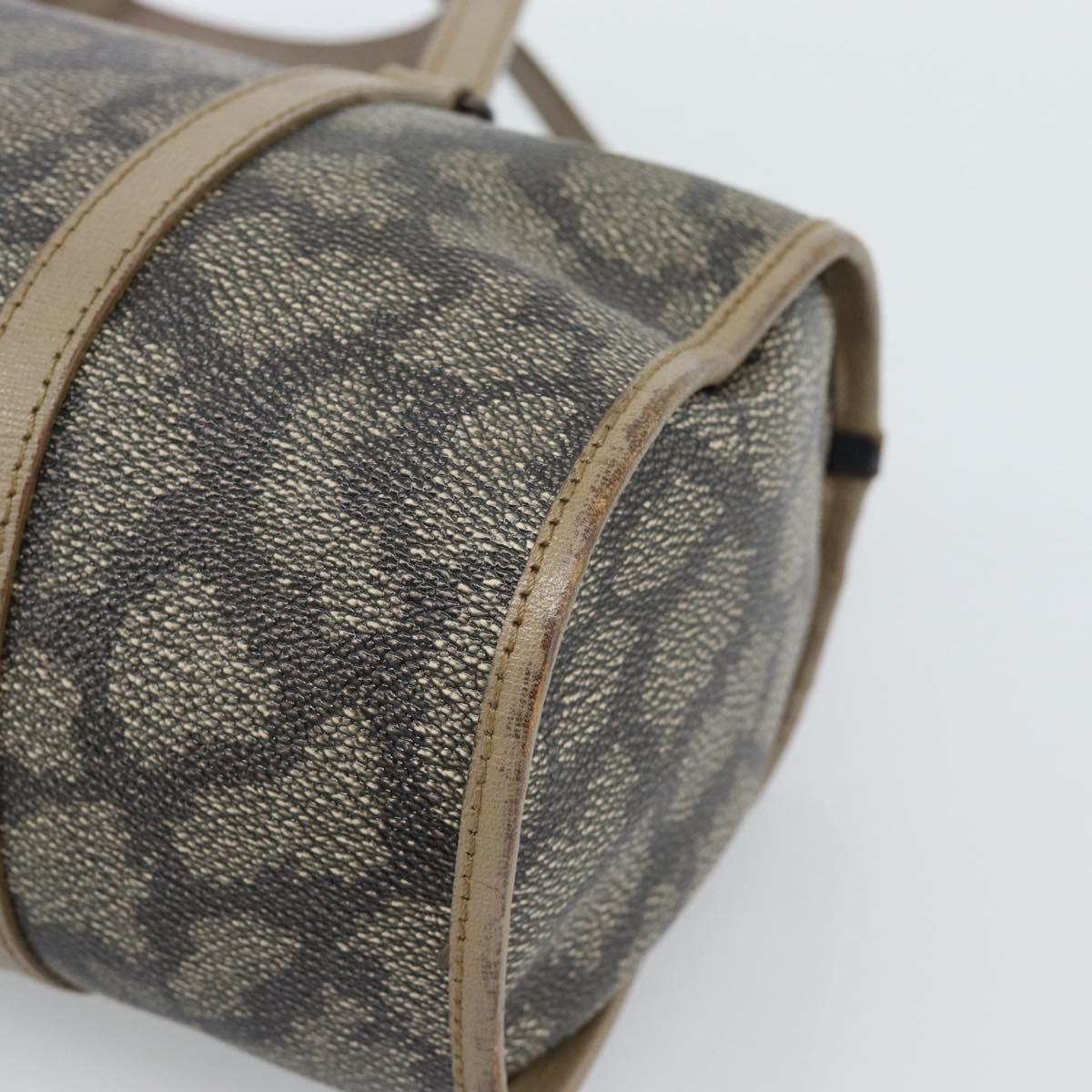 SAINT LAURENT Hand Bag PVC Leather Beige Auth 185177