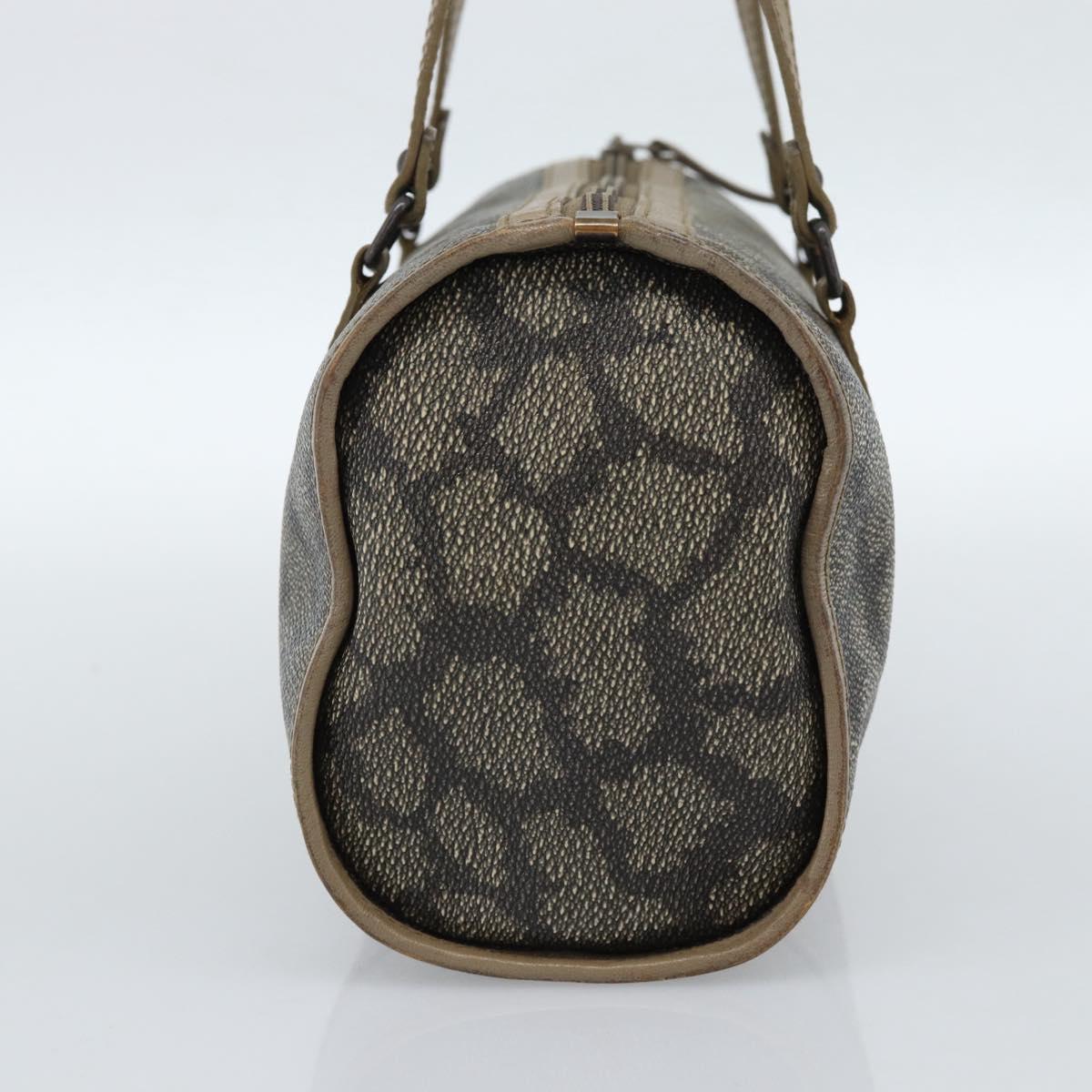 SAINT LAURENT Hand Bag PVC Leather Beige Auth 185177