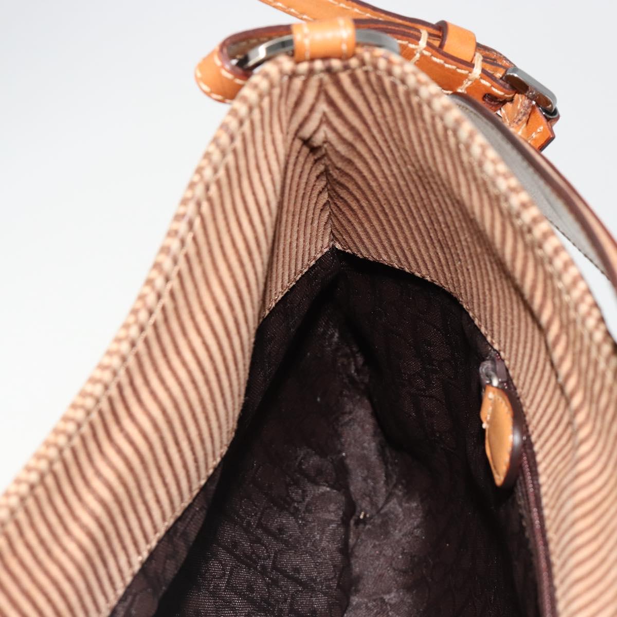 Christian Dior Shoulder Bag Suede Brown Silver Auth 185178V