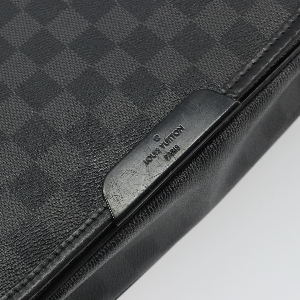 LOUIS VUITTON Damier Graphite Daniel MM Shoulder Bag N58029 LV Auth 185180