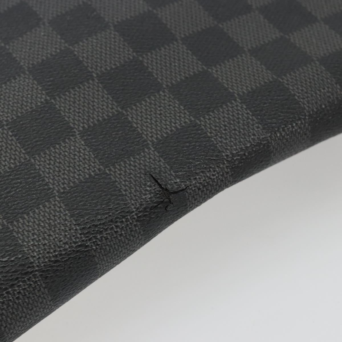 LOUIS VUITTON Damier Graphite Daniel MM Shoulder Bag N58029 LV Auth 185180