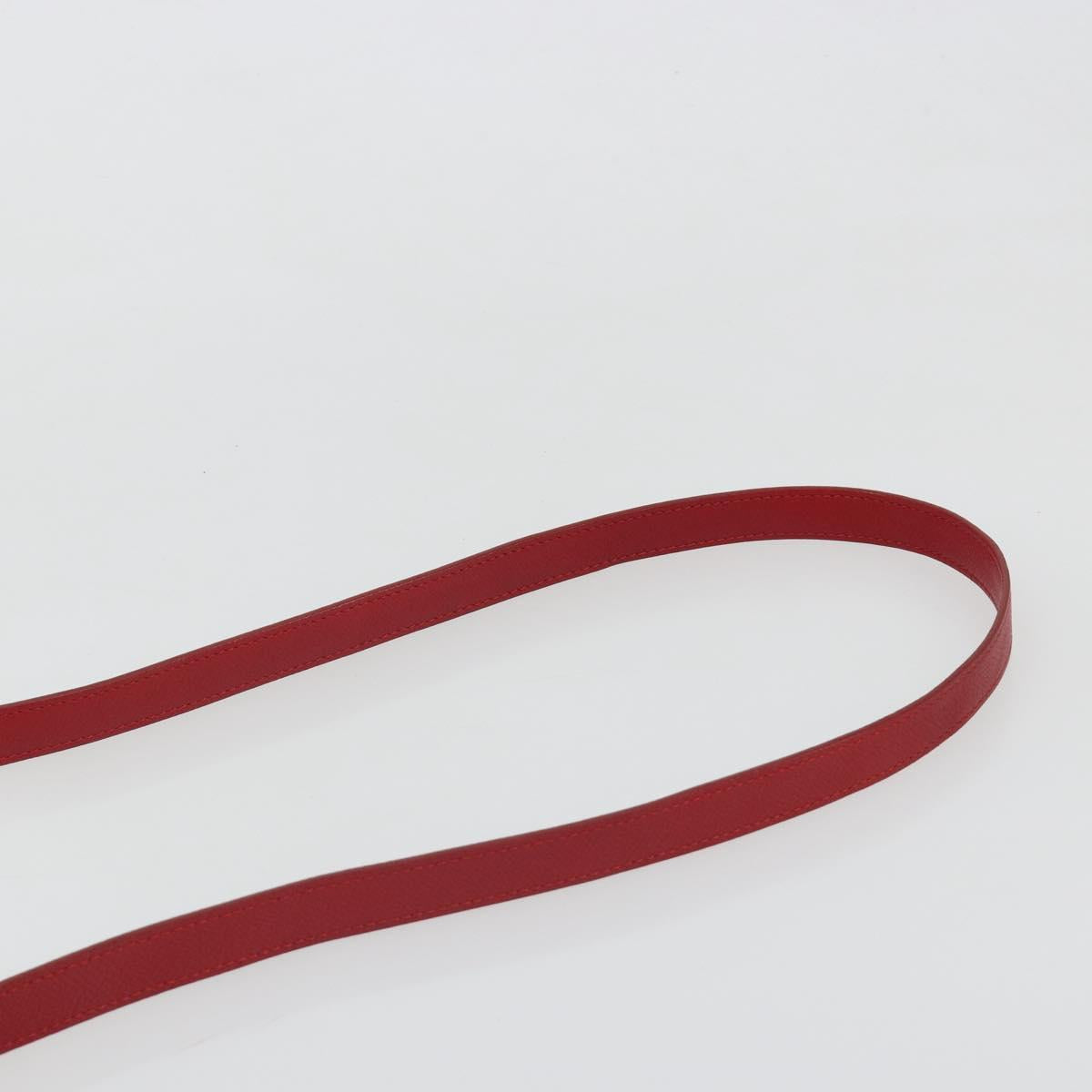 CELINE Belt Bag Micro Hand Bag Leather 2way Red Silver Auth 185181V
