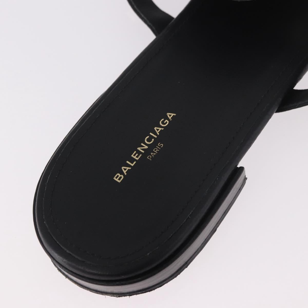 BALENCIAGA Sandals Leather Black Auth 185184A