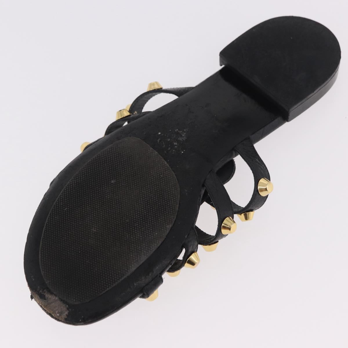 BALENCIAGA Sandals Leather Black Auth 185184A