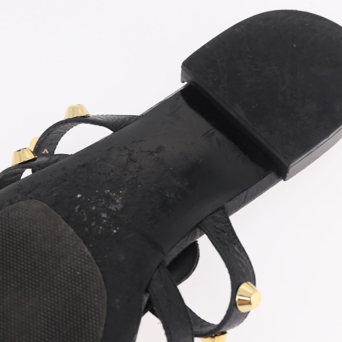 BALENCIAGA Sandals Leather Black Auth 185184A