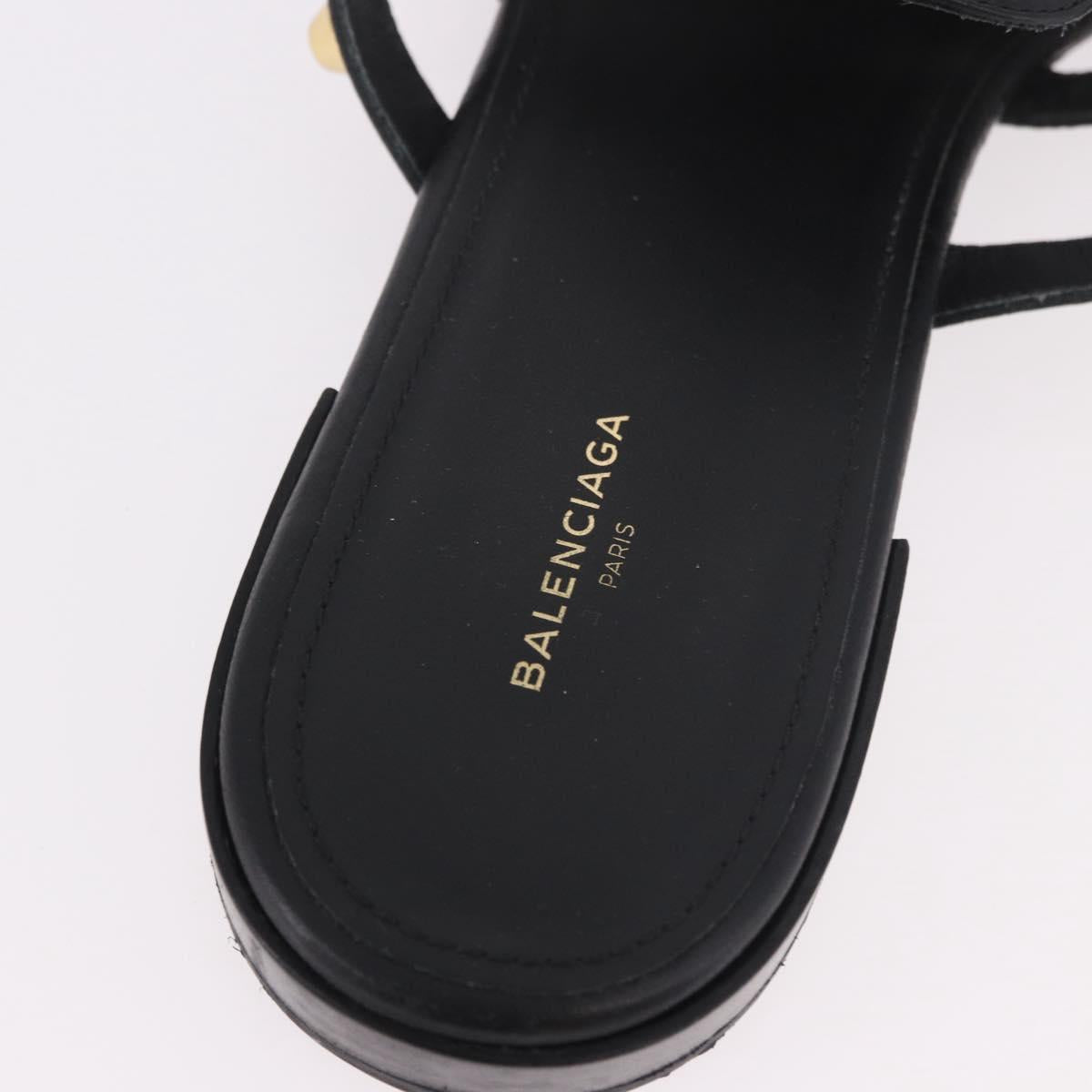BALENCIAGA Sandals Leather Black Auth 185184A