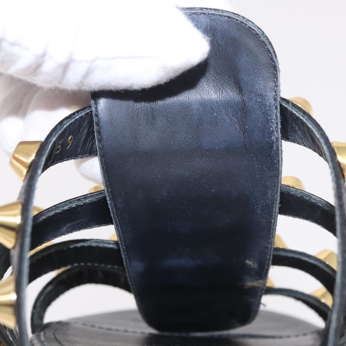 BALENCIAGA Sandals Leather Black Auth 185184A