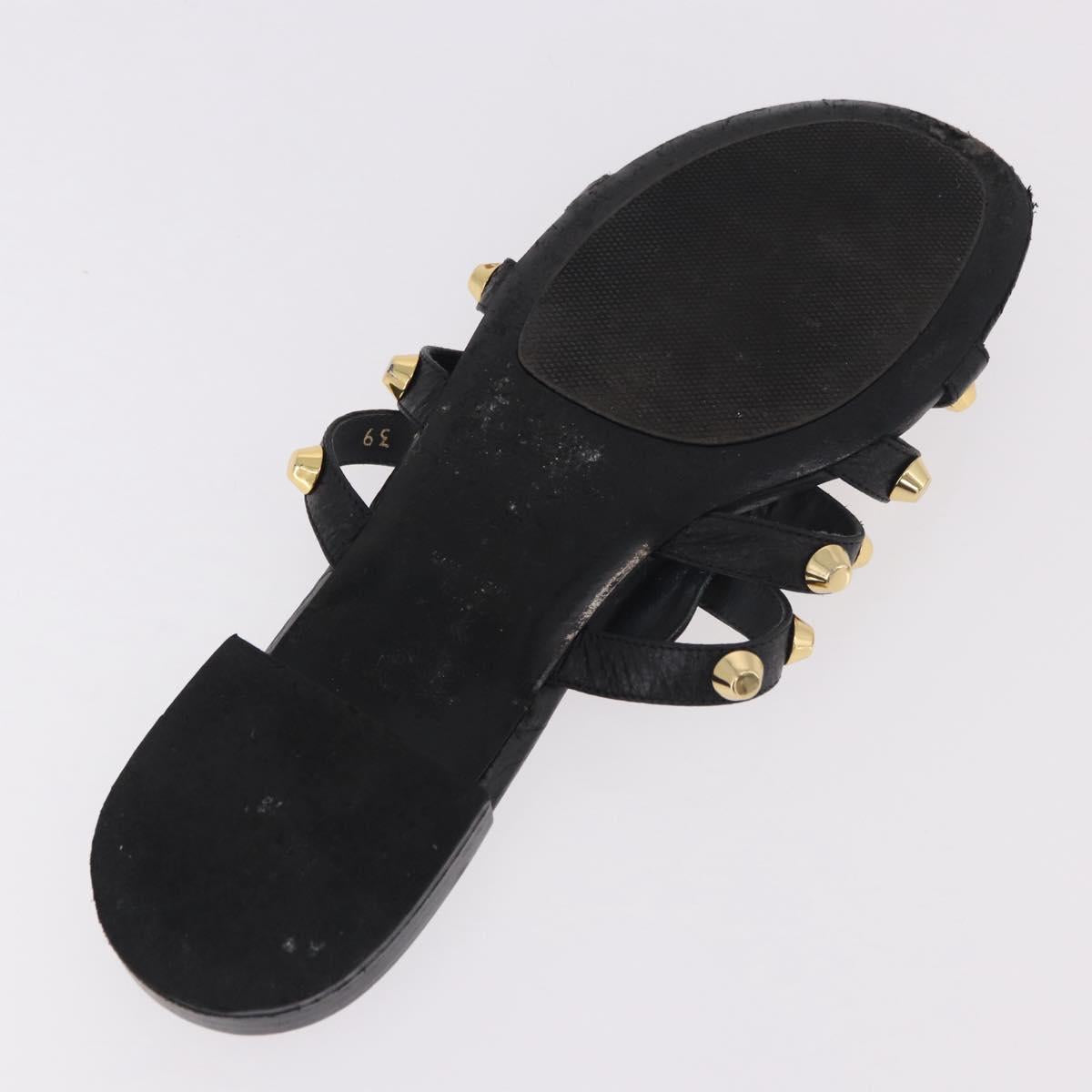 BALENCIAGA Sandals Leather Black Auth 185184A