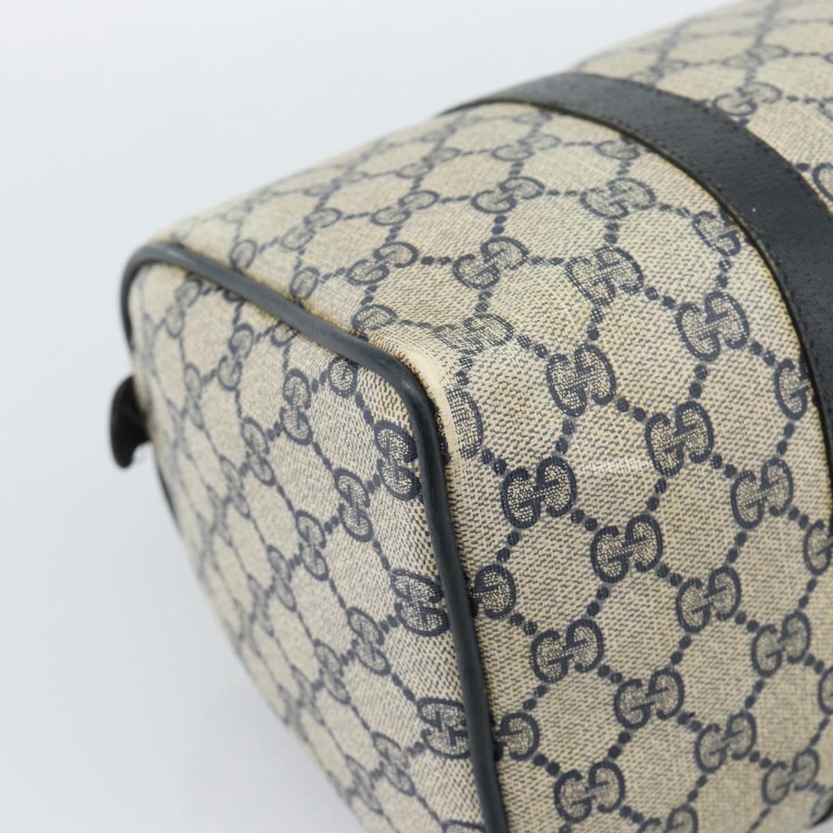 GUCCI GG Supreme Sherry Line Hand Bag PVC Navy Gold 39 02 007 Auth 185185
