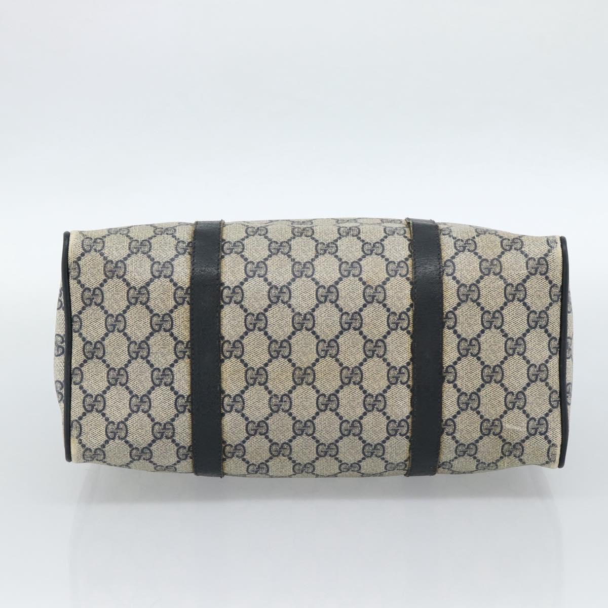 GUCCI GG Supreme Sherry Line Hand Bag PVC Navy Gold 39 02 007 Auth 185185