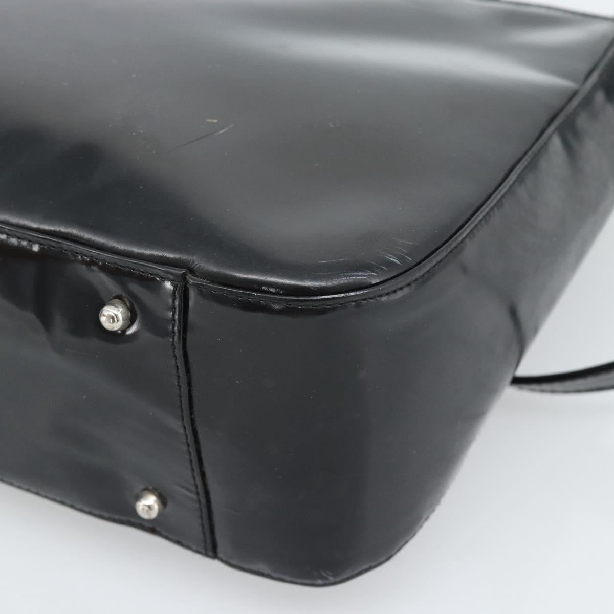 GUCCI Hand Bag Patent Leather 2way Black Silver 000 1013 0504 Auth 185190