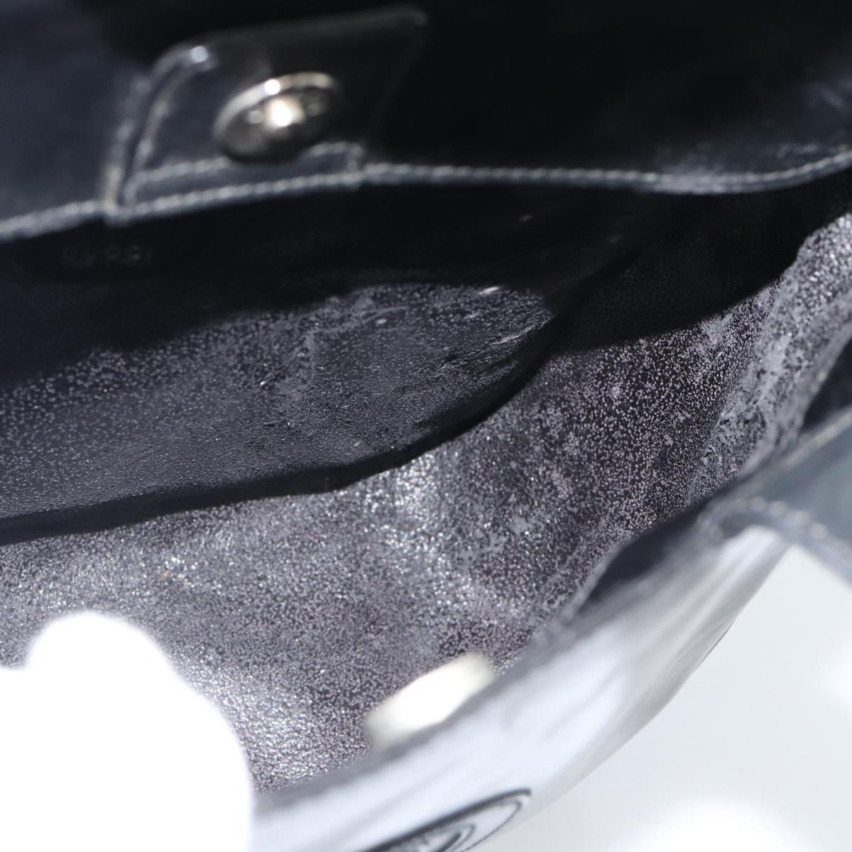 GUCCI Hand Bag Patent Leather 2way Black Silver 000 1013 0504 Auth 185190