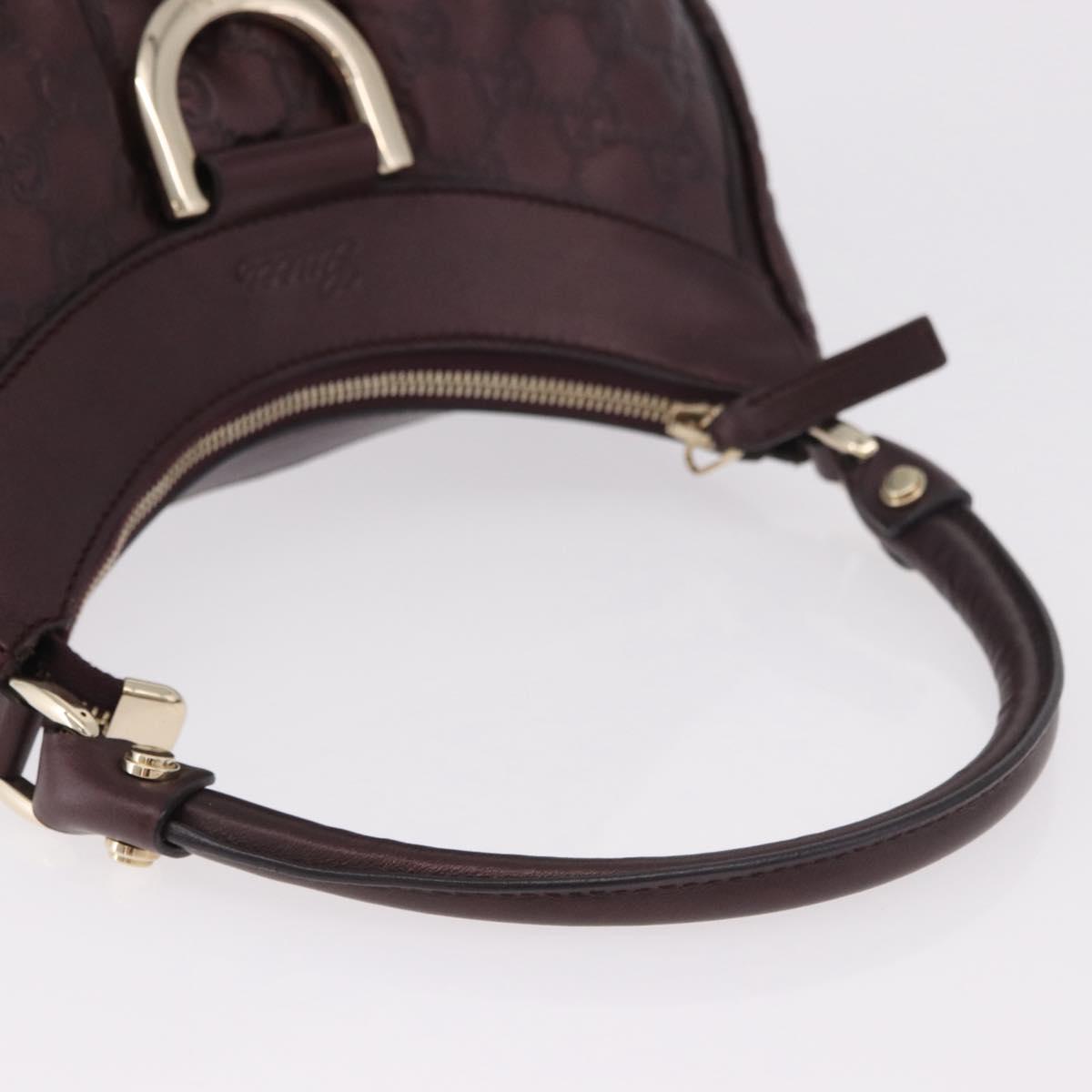 GUCCI GG Canvas Guccissima Abbey Bag Leather Bordeaux Gold 190525 Auth 185194V