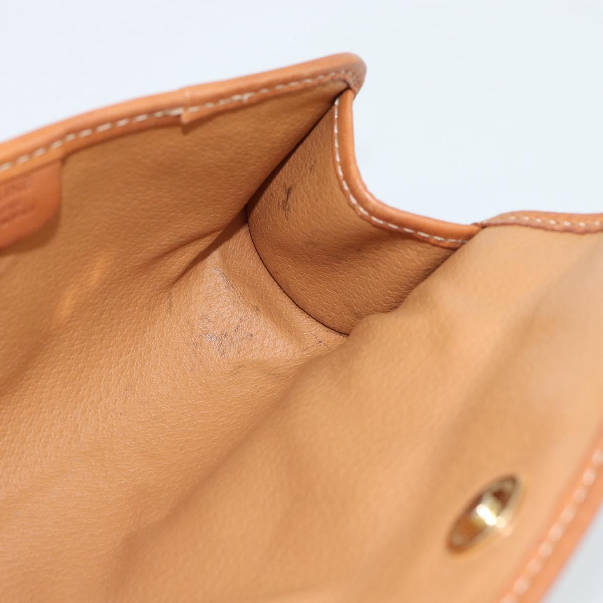 CELINE Macadam Canvas Pouch PVC Leather Brown Gold Auth 185196