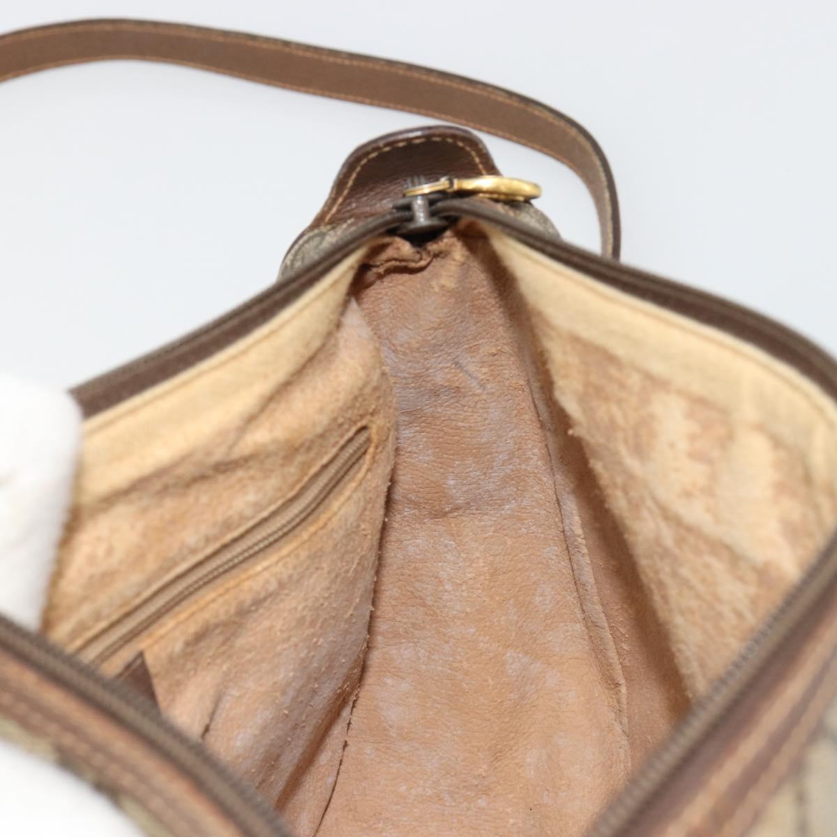 GUCCI GG Supreme Web Sherry Line Bag PVC Beige Gold 89 02 077 Auth 185199