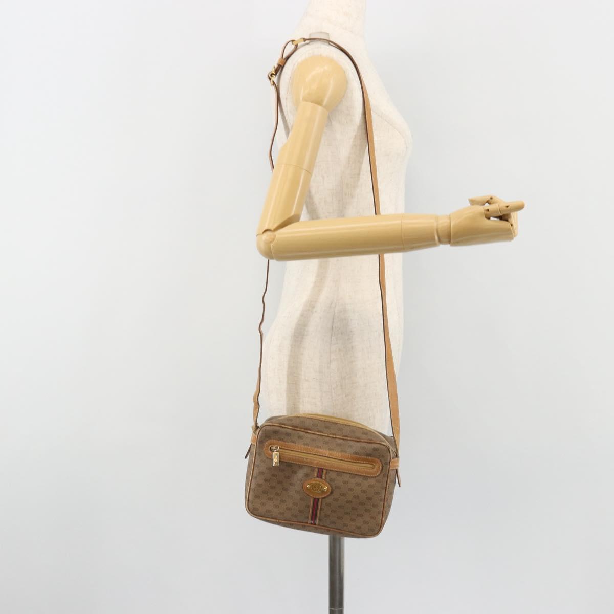 GUCCI Micro GG Supreme Web Sherry Line Bag PVC Beige 007 904 0008 Auth 185200