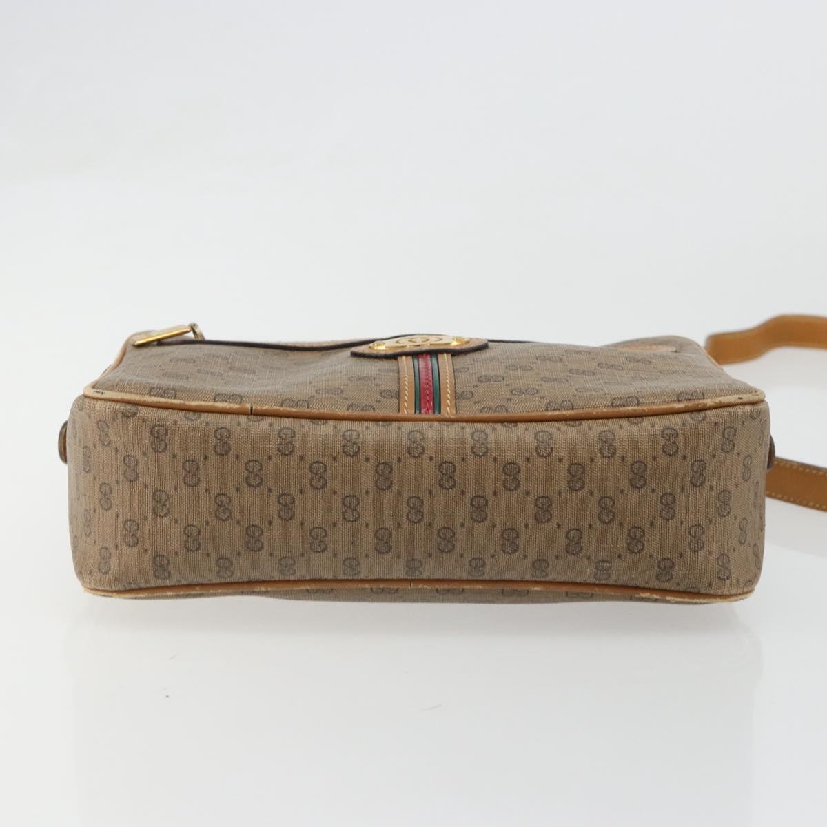 GUCCI Micro GG Supreme Web Sherry Line Bag PVC Beige 007 904 0008 Auth 185200