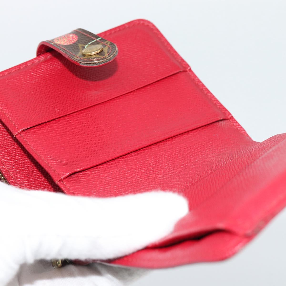 LOUIS VUITTON Monogram Cherry Compact zip Bifold Wallet M95005 LV Auth 185206