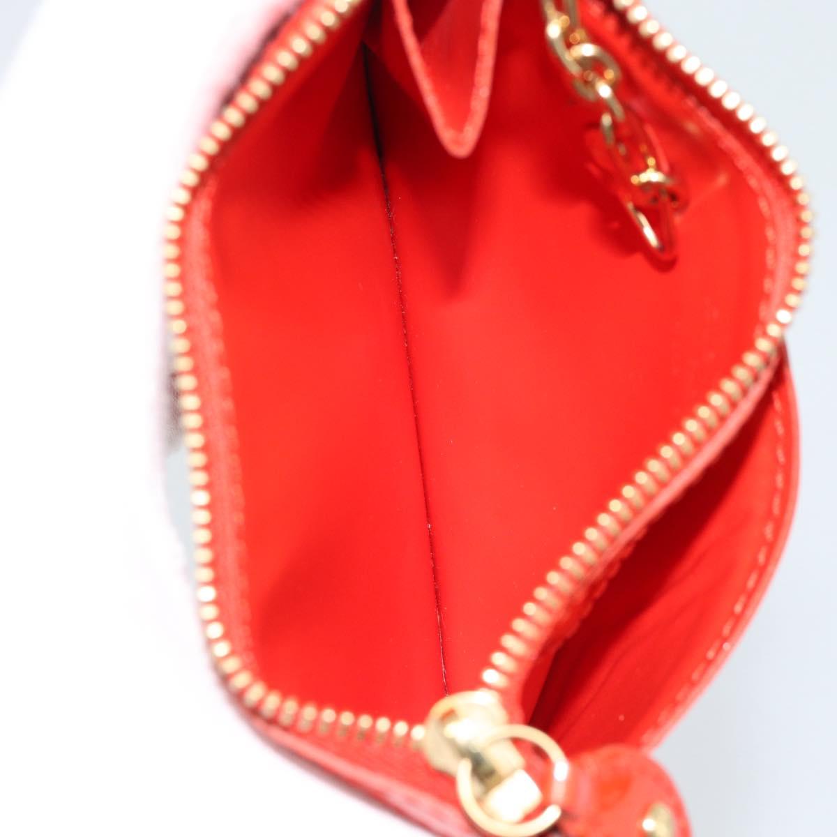 LOUIS VUITTON Vernis Pochette Cles NM Coin Purse Orenge M93638 LV Auth 185207A