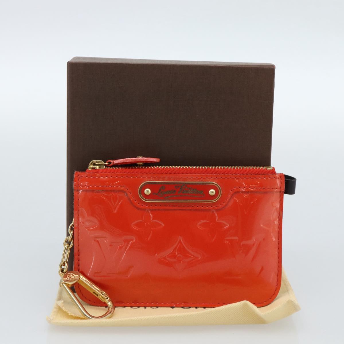 LOUIS VUITTON Vernis Pochette Cles NM Coin Purse Orenge M93638 LV Auth 185207A