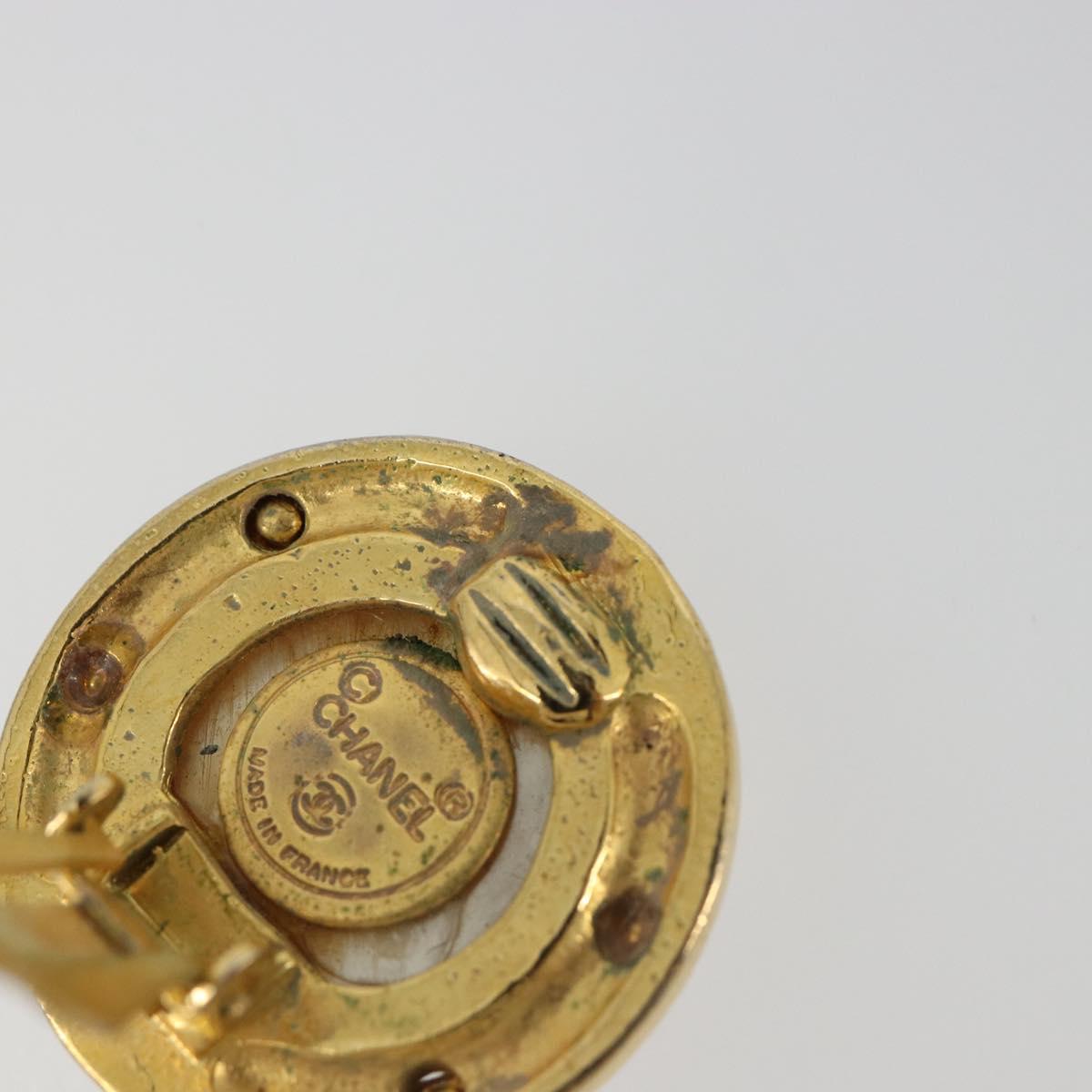 CHANEL Earring metal Gold Tone CC Auth 185222V