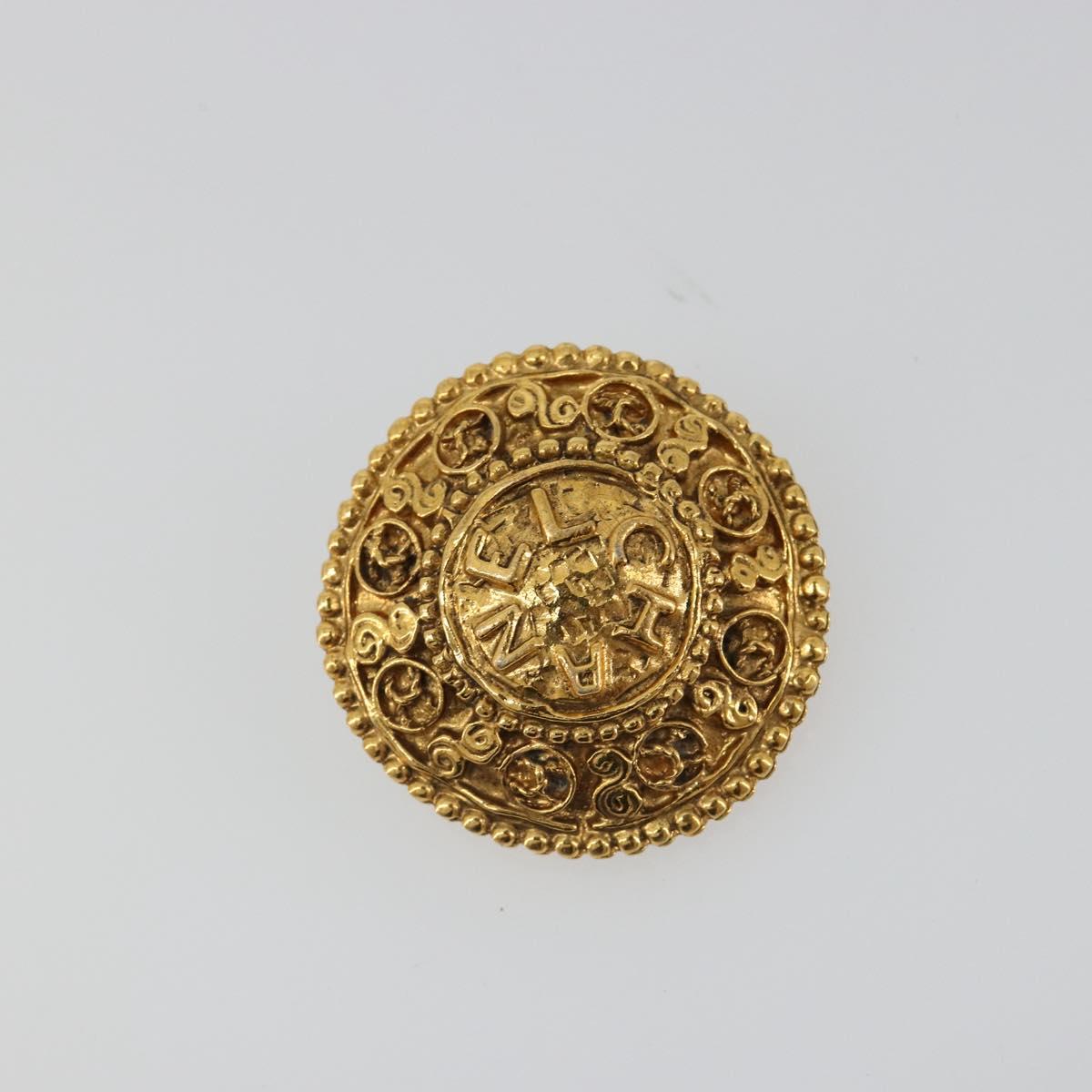 CHANEL Earring metal Gold Tone CC Auth 185223