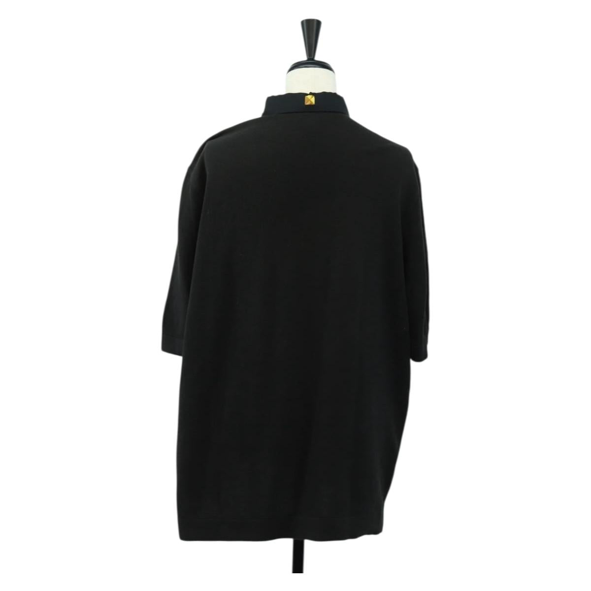 HERMES Polo Shirt T Shirt Silk Cashmere M Black Auth 185251V