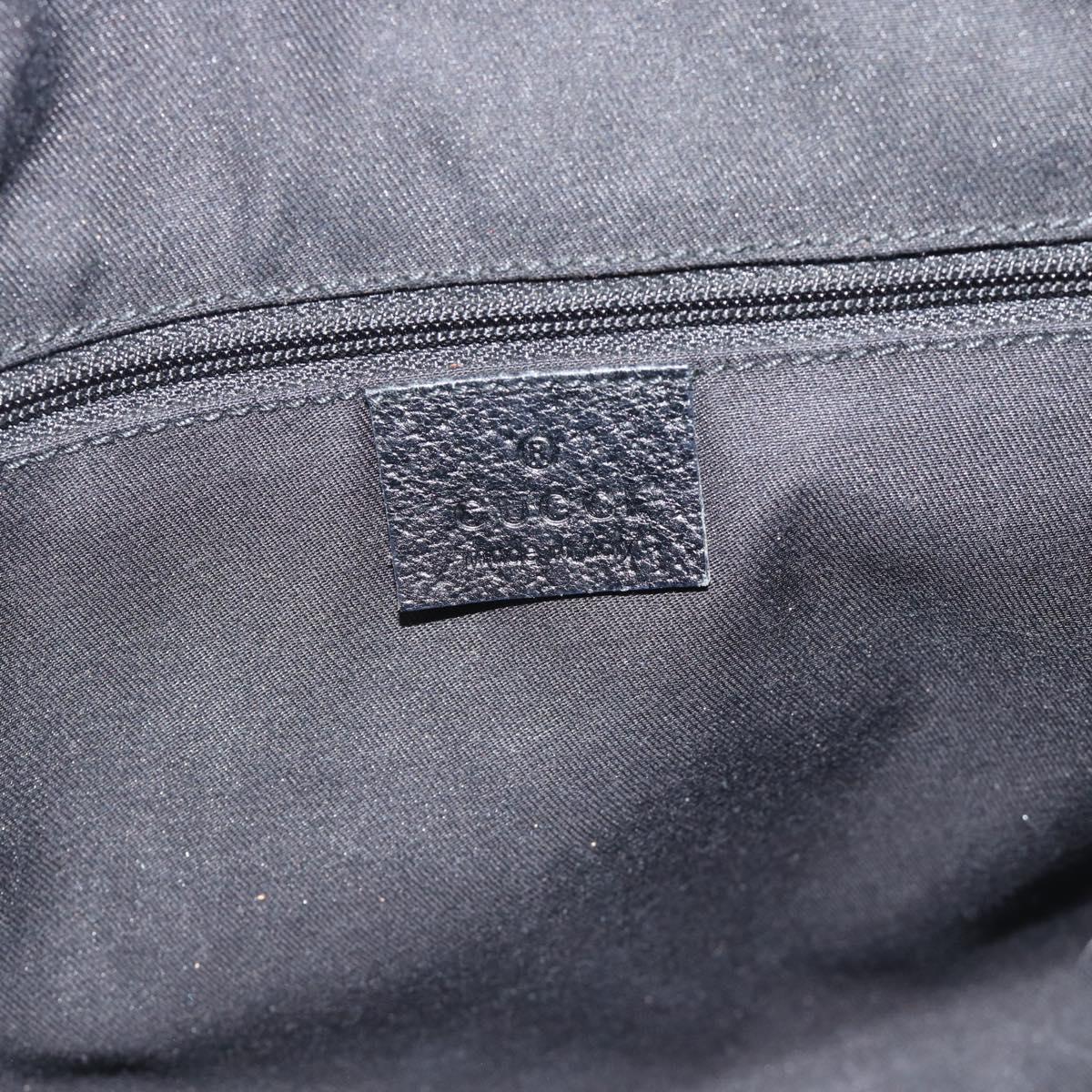 GUCCI GG Canvas Hand Bag Black Silver 121023 Auth 185252A