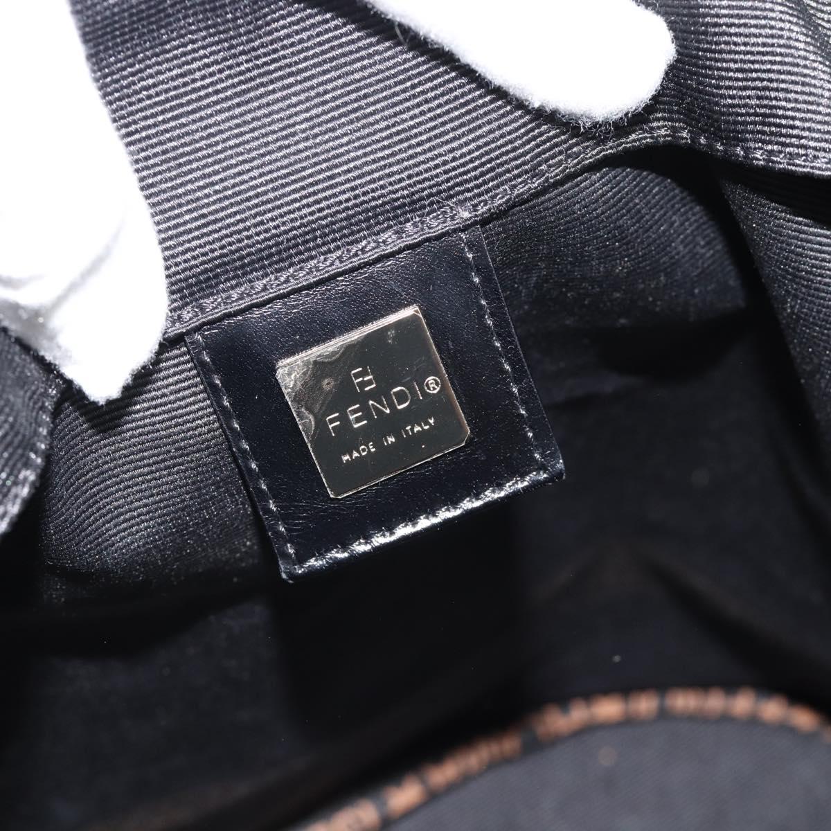 FENDI Tote Bag Canvas Black Gold Auth 185254