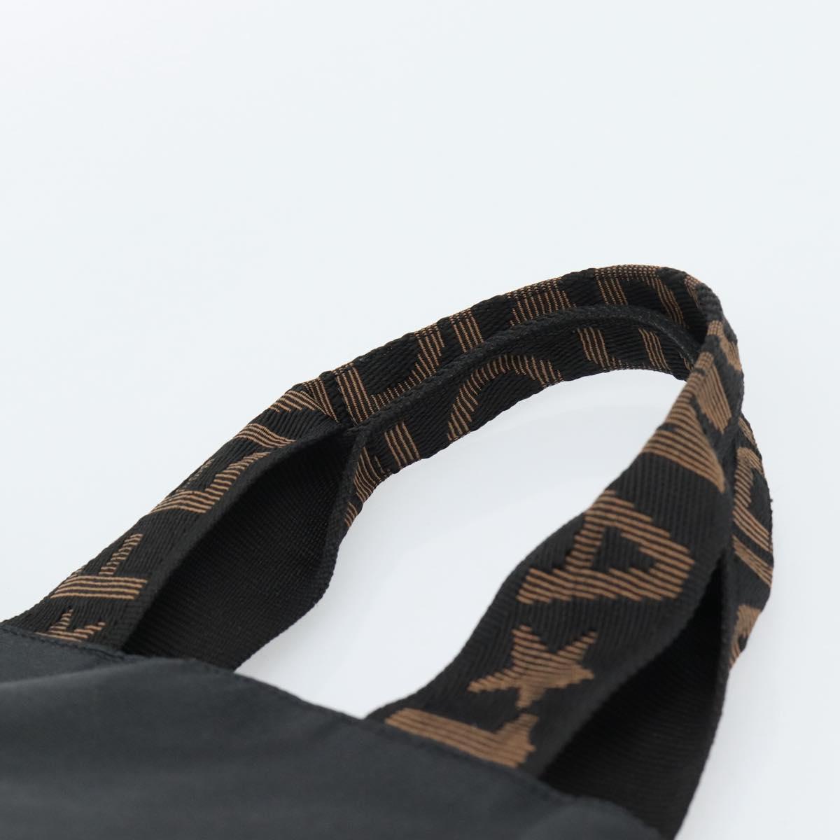 FENDI Tote Bag Canvas Black Gold Auth 185254
