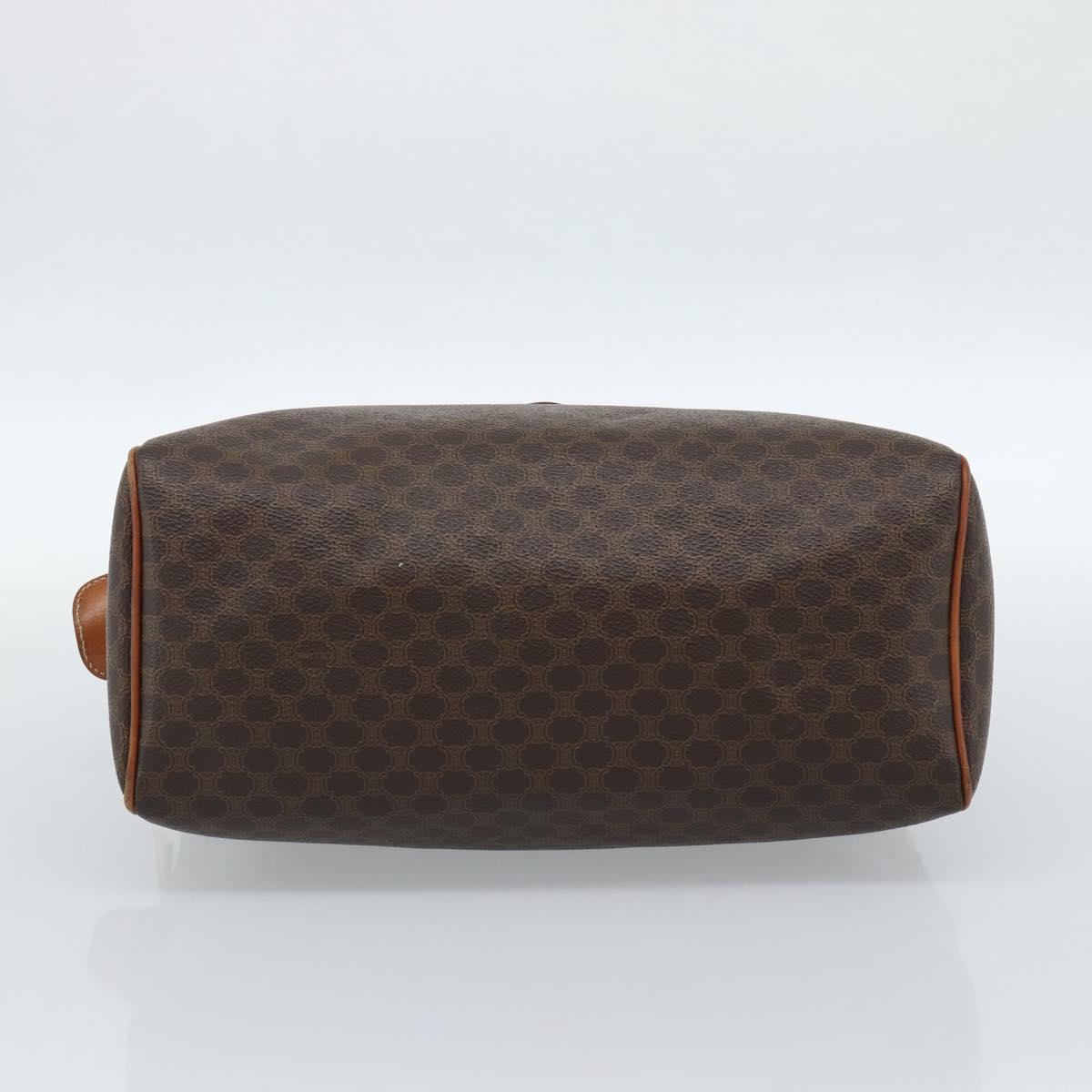 CELINE Macadam Canvas Hand Bag PVC Leather Brown Gold Auth 185260A