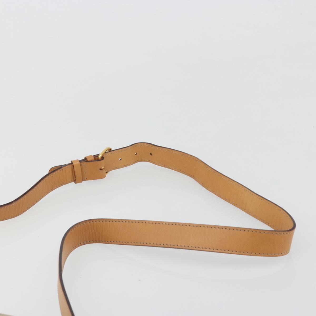 CELINE Macadam Canvas Shoulder Bag PVC Beige Gold Auth 185263