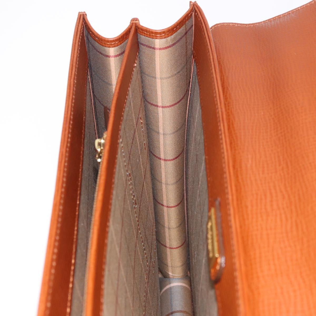 Burberrys Business Bag Leather Brown Gold Auth 185267