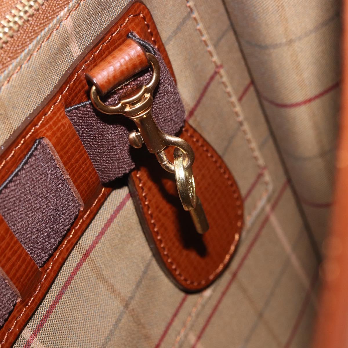 Burberrys Business Bag Leather Brown Gold Auth 185267