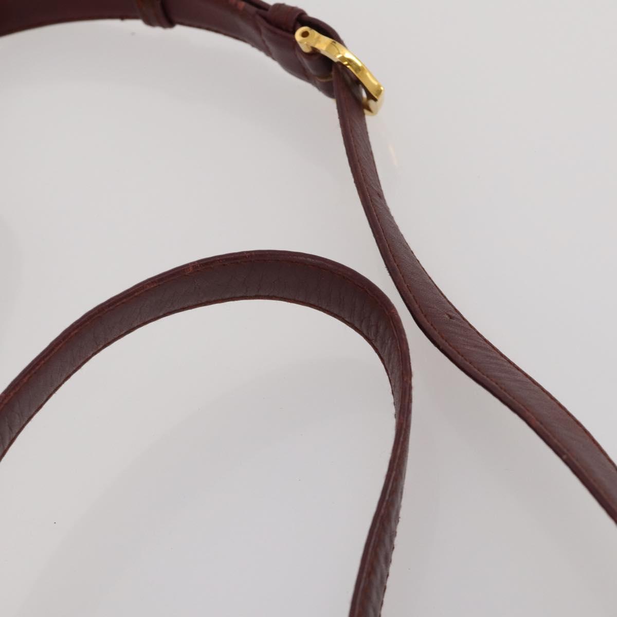 CARTIER Must Line Shoulder Bag Leather 2 Set Bordeaux Auth 185268