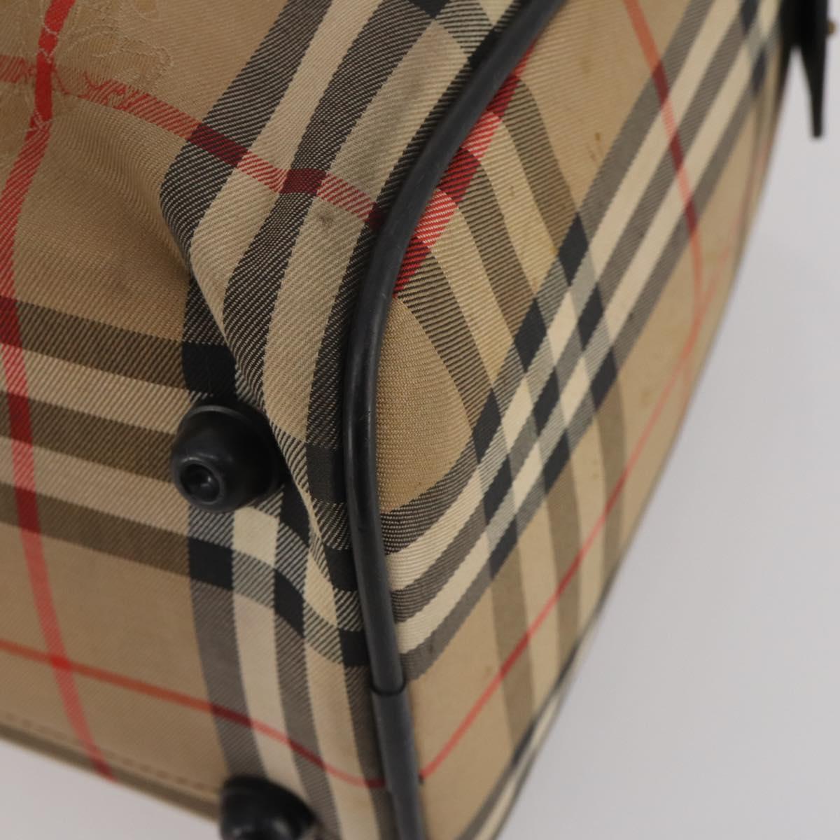 Burberrys Nova Check Boston Bag Canvas 2 Set Black Auth 185269