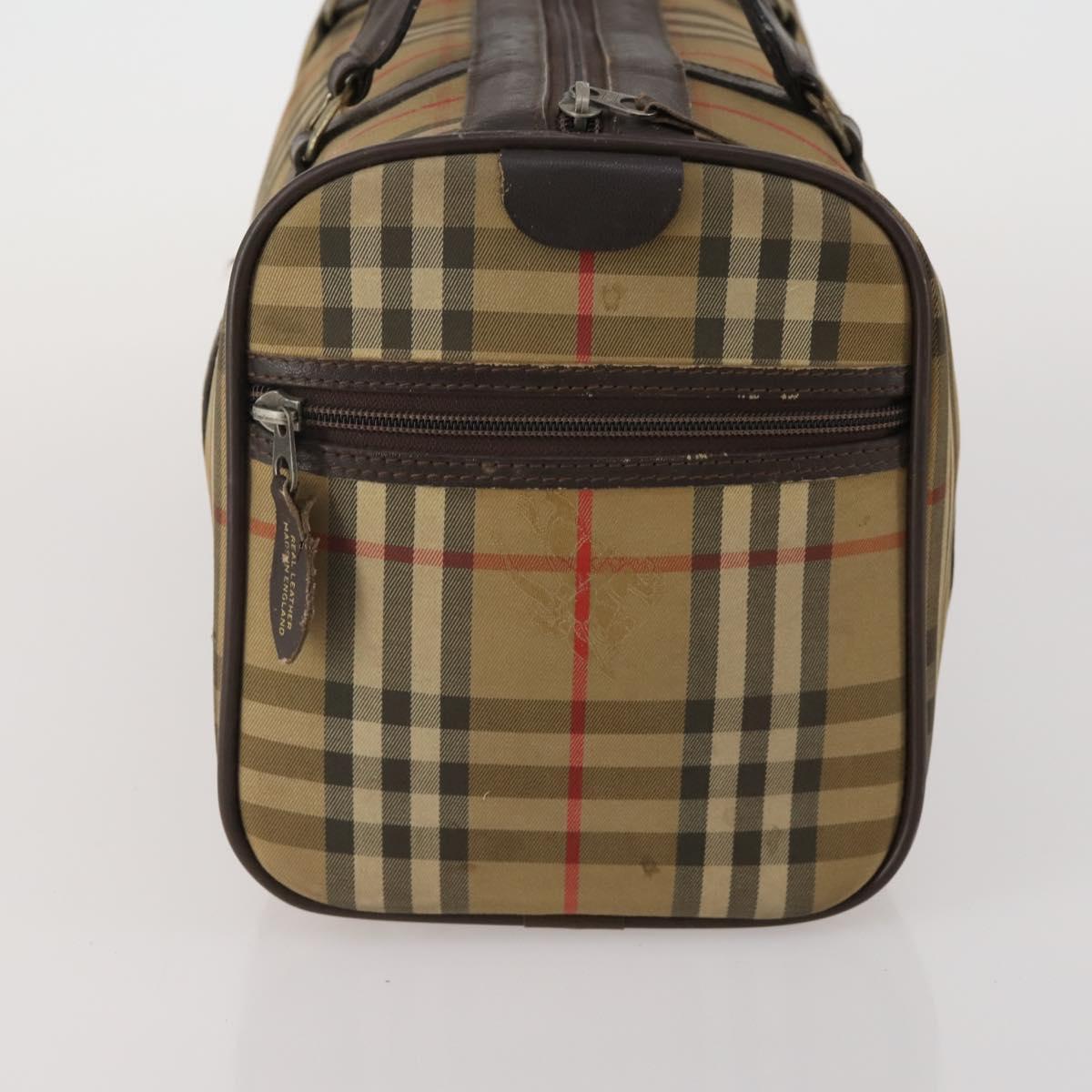 Burberrys Nova Check Boston Bag Canvas 2 Set Black Auth 185269