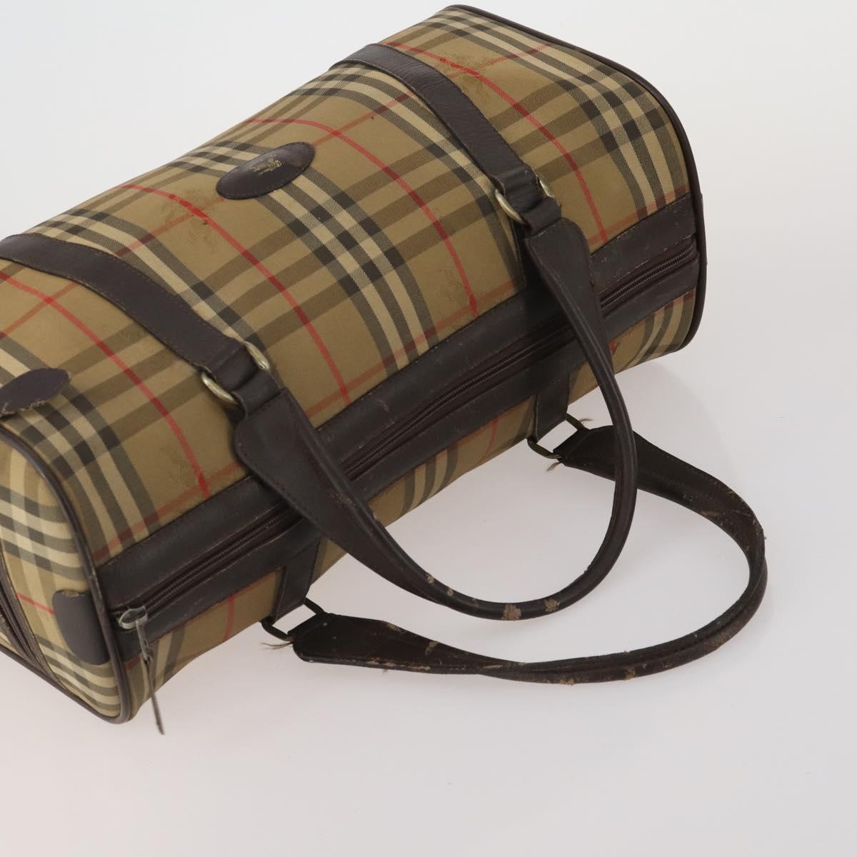 Burberrys Nova Check Boston Bag Canvas 2 Set Black Auth 185269
