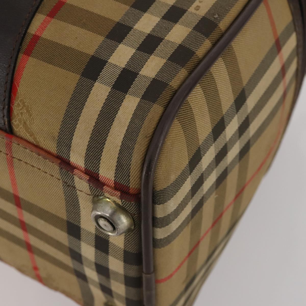 Burberrys Nova Check Boston Bag Canvas 2 Set Black Auth 185269