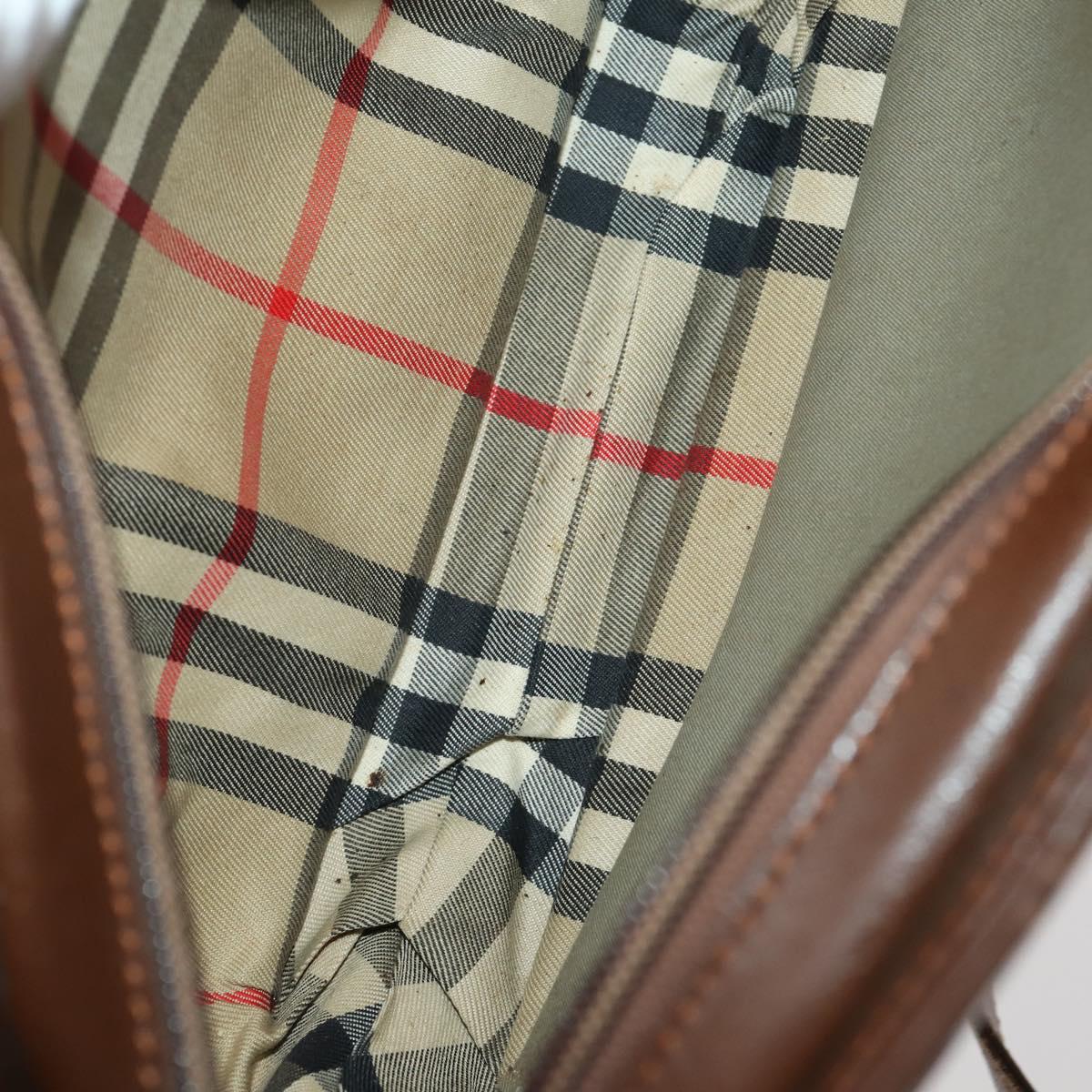 Burberrys Shoulder Bag Leather Canvas 3 Set Brown Beige Auth 185270