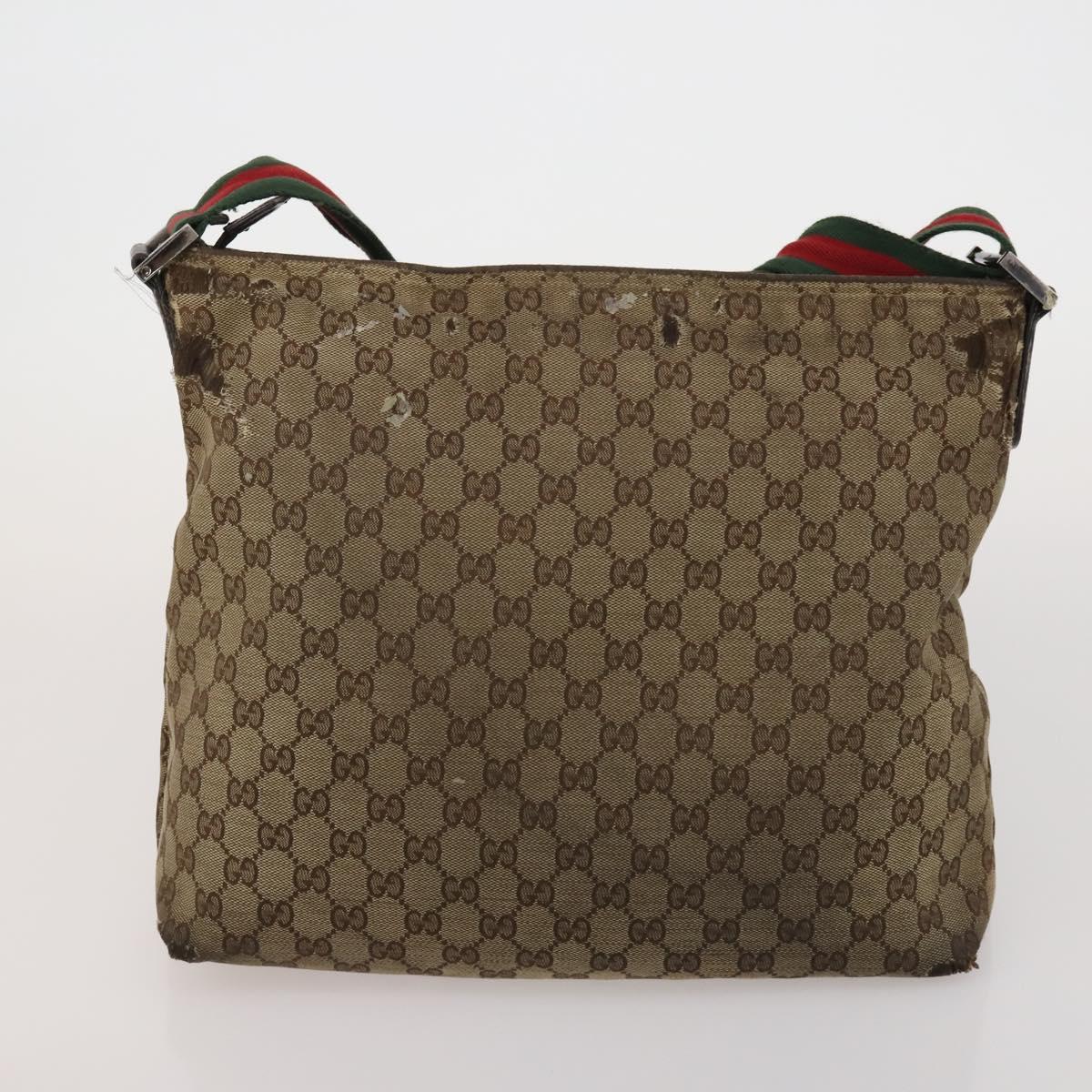 GUCCI GG Canvas GG Crystal Web Sherry Line Bag Coated Canvas 4 Set Auth 185272