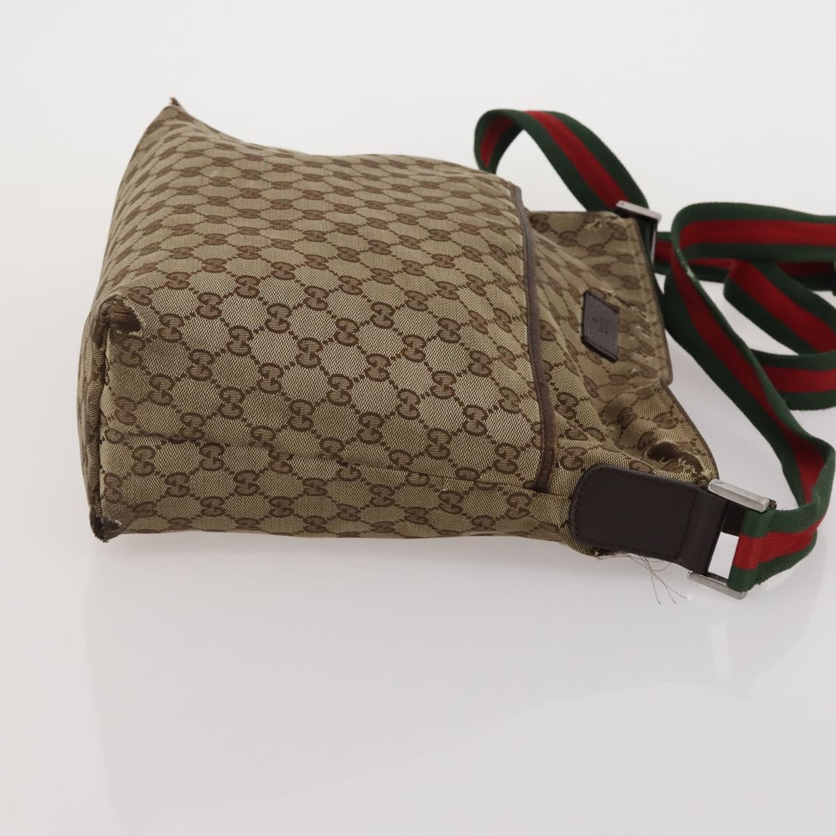 GUCCI GG Canvas GG Crystal Web Sherry Line Bag Coated Canvas 4 Set Auth 185272