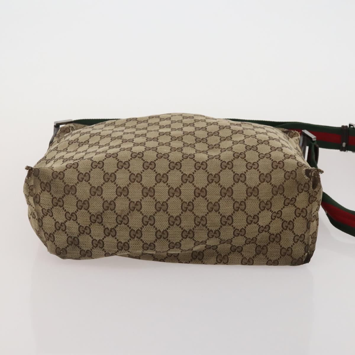GUCCI GG Canvas GG Crystal Web Sherry Line Bag Coated Canvas 4 Set Auth 185272