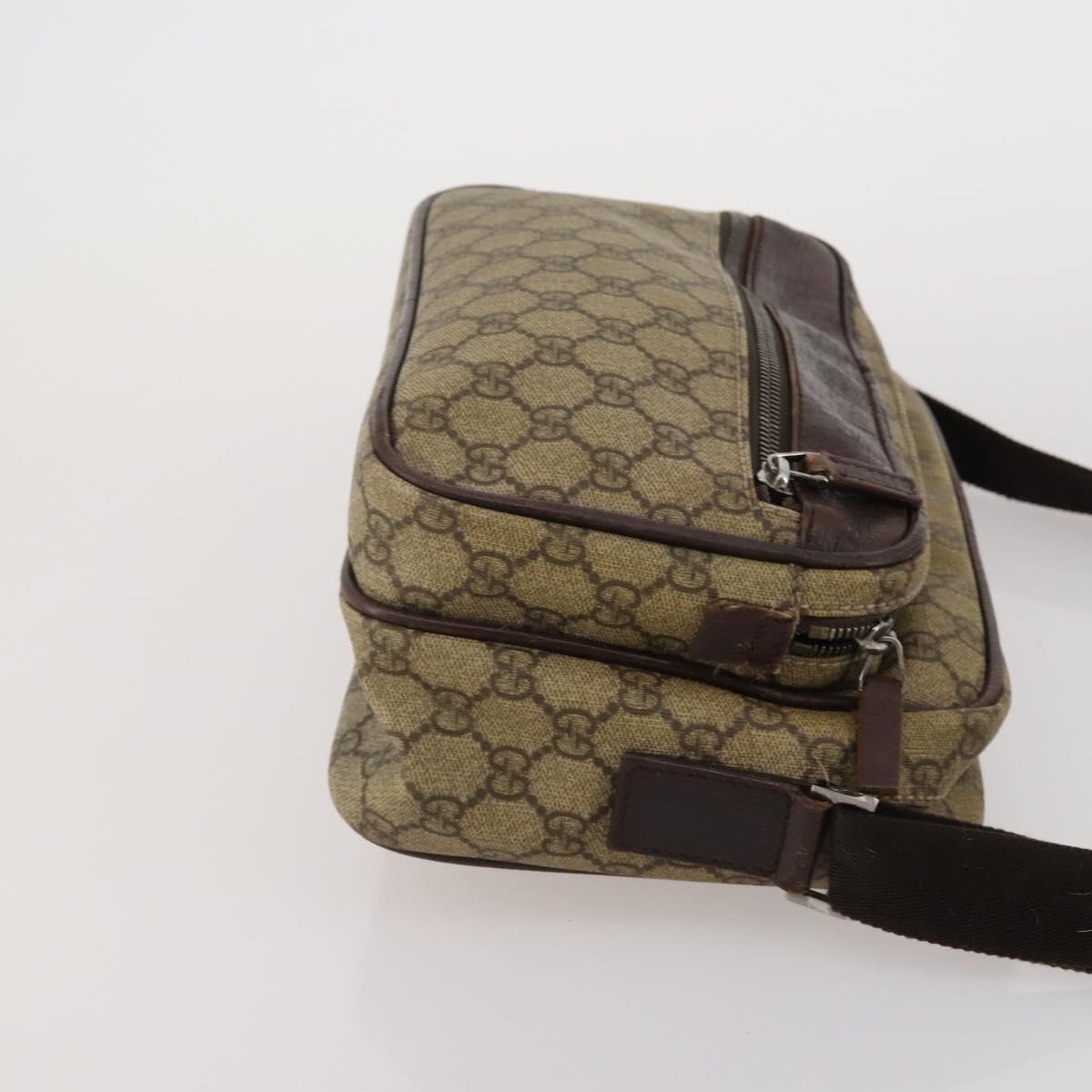 GUCCI GG Supreme Sherry Line Shoulder Bag PVC 3 Set Navy Beige Auth 185273