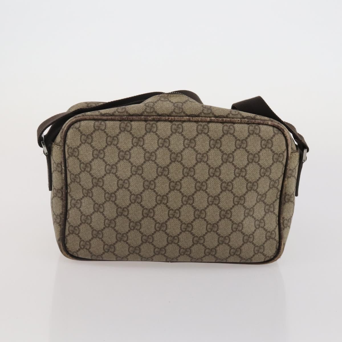 GUCCI GG Supreme Sherry Line Shoulder Bag PVC 3 Set Navy Beige Auth 185273
