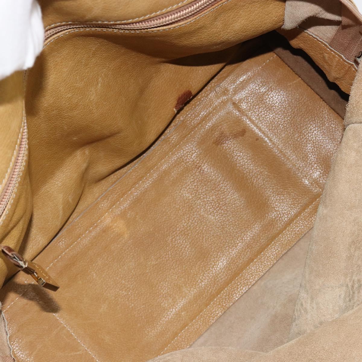 LOEWE Anagram Amazonas Hand Bag Leather Beige Gold Auth 185279