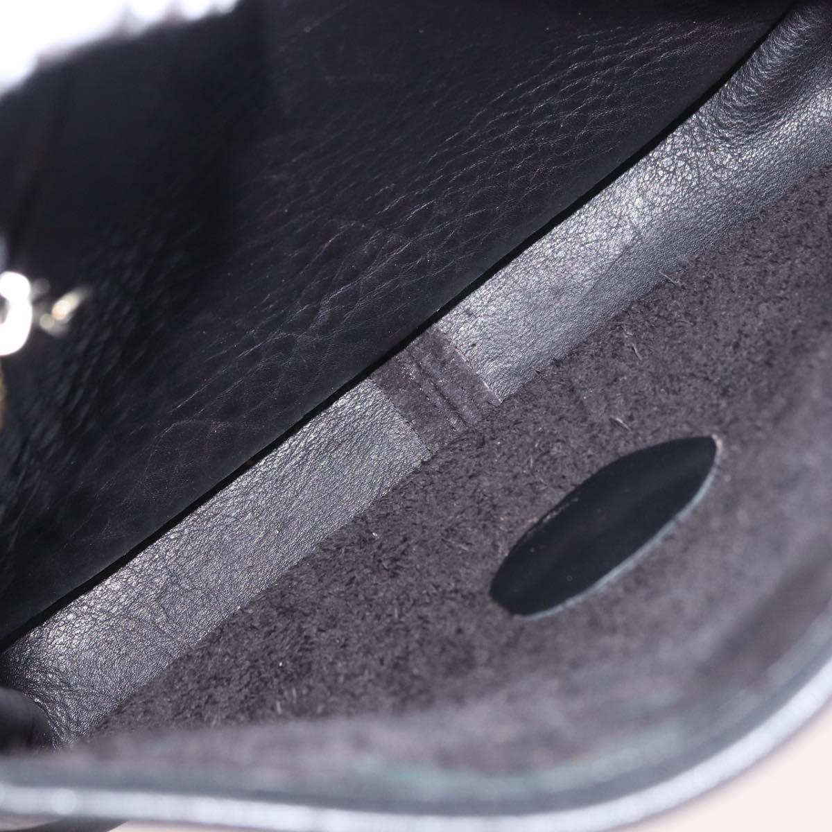 Coach Shoulder Bag Suede Black Gold Auth 185289