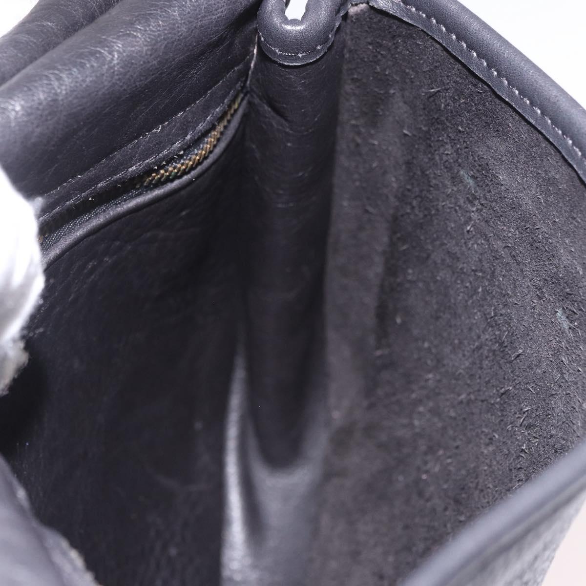 Coach Shoulder Bag Suede Black Gold Auth 185289