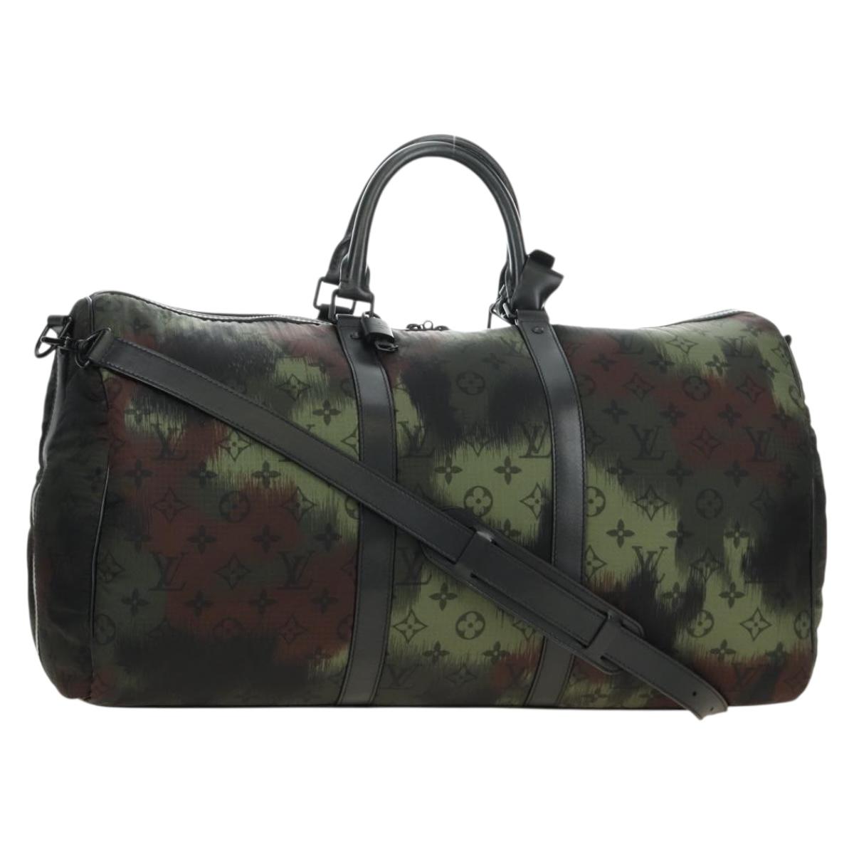 LOUIS VUITTON Monogram Camouflage Keepall Bandouliere 50 M56416 LV Auth 185301SM