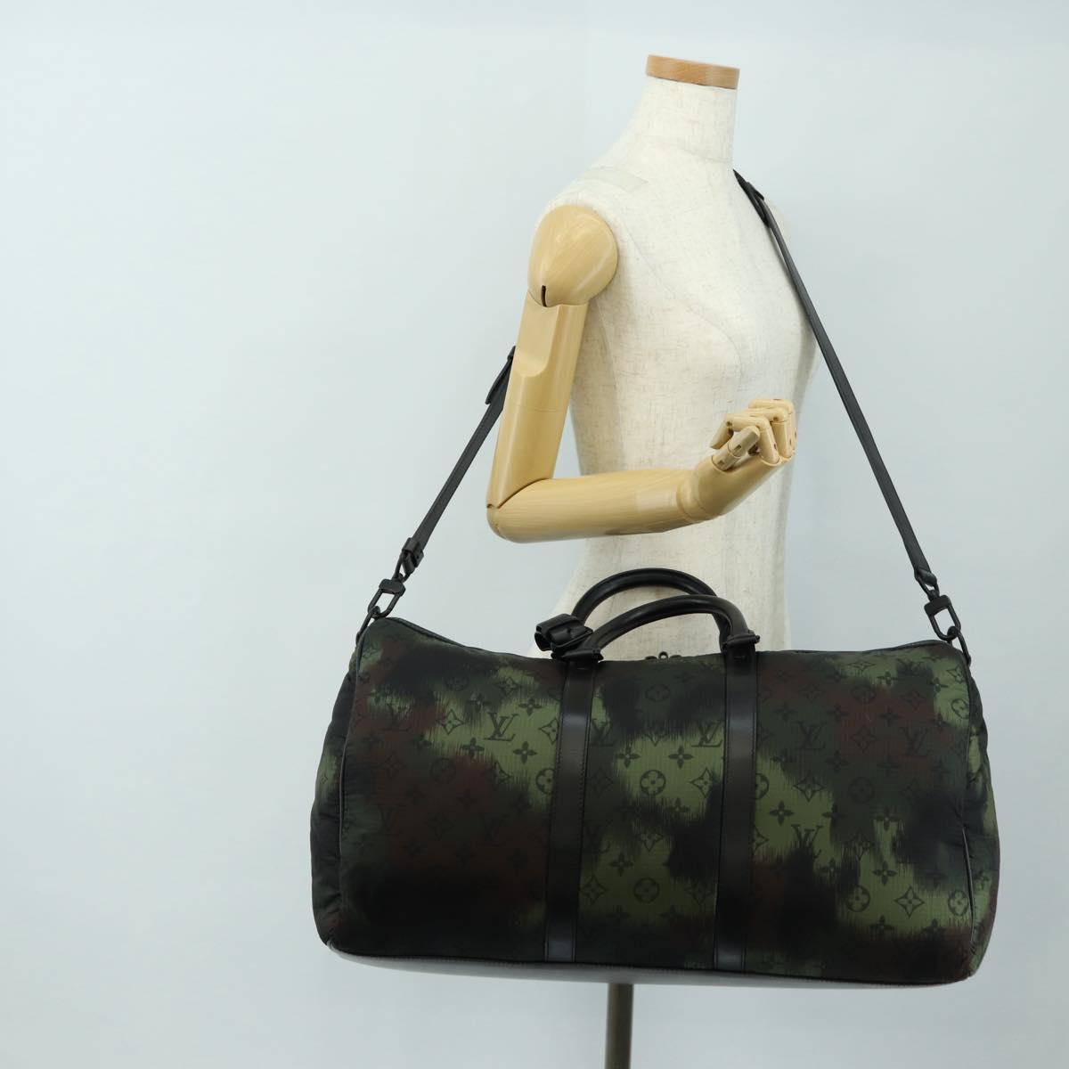 LOUIS VUITTON Monogram Camouflage Keepall Bandouliere 50 M56416 LV Auth 185301SM